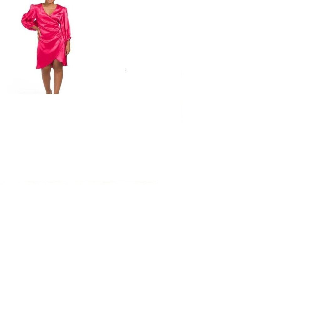 Donna Ricco Dress Pink Satin Long Sleeve Formal Dress Size 2 - Picture 2 of 11